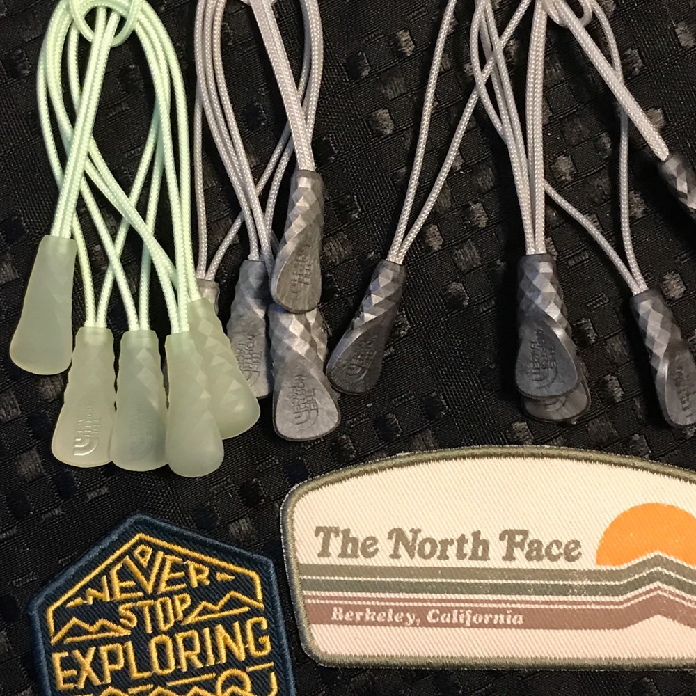 The northface zipper pulls and patches